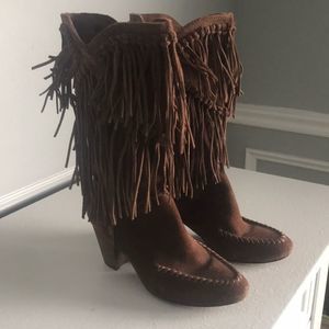 Seven for all mankind Brown fringe boots